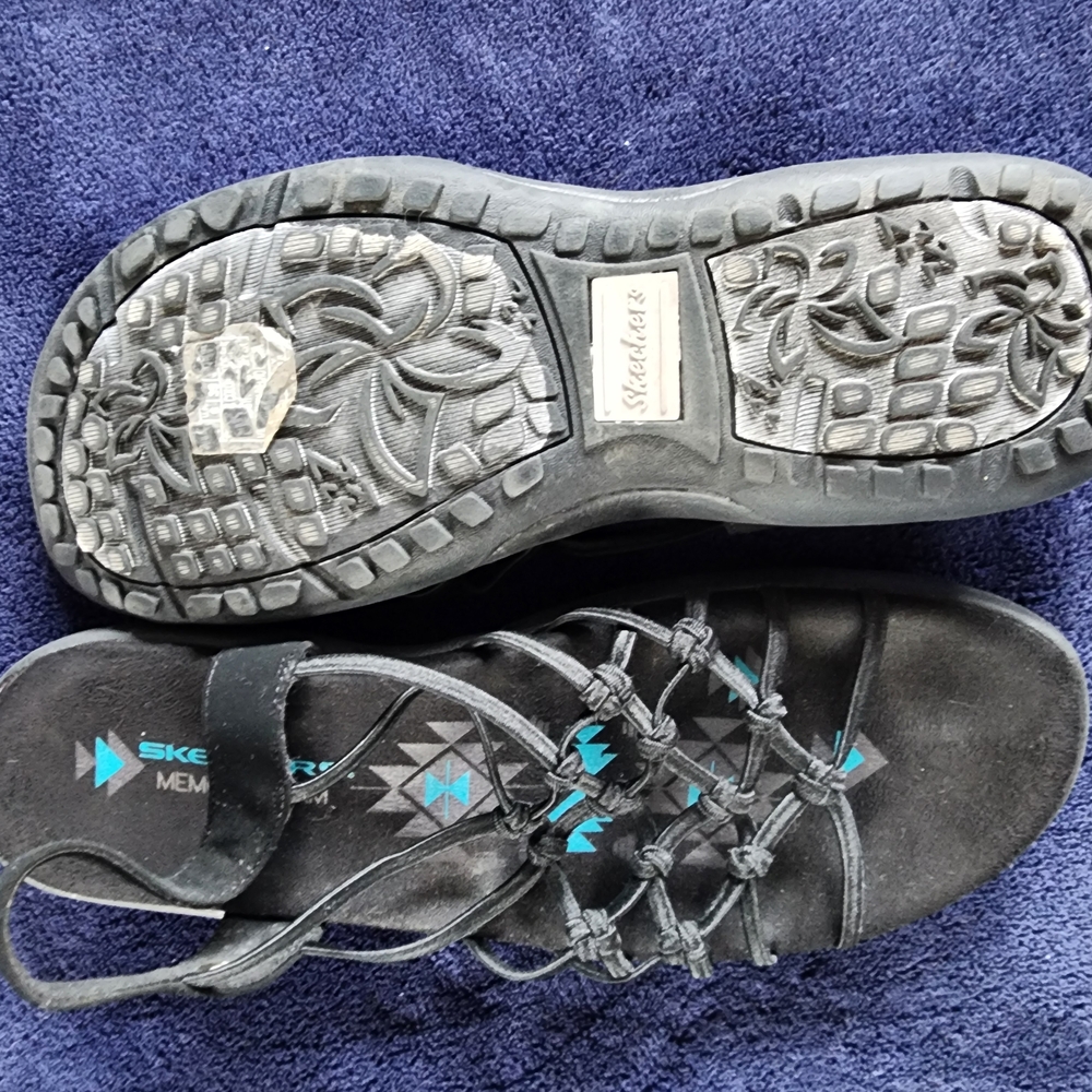Skechers Black Strappy Sandals